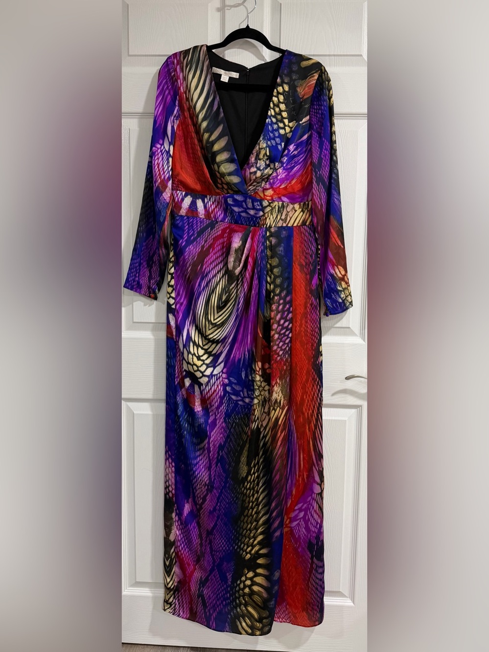 Boston Proper Mirrored Anaconda Snakeskin Print Maxi Dress